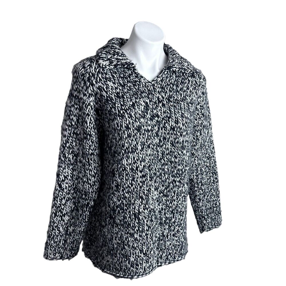 Liz Claiborne Chunky Knit Sweater Marled Pullover Wool Blend Size Medium Y2K